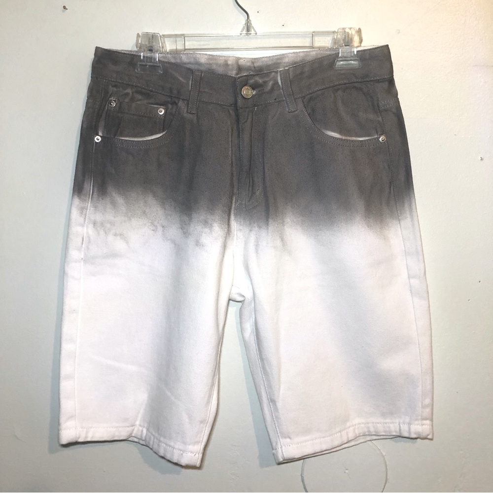 Shein Men’s Two-Toned Denim Shorts Gray & White, size M. NWOT